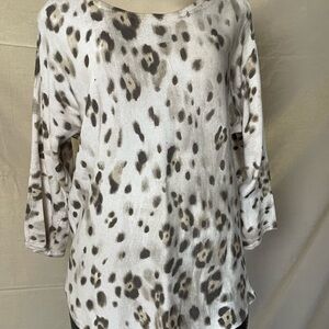 Chico's Animal Print Blouse in Black and Brown